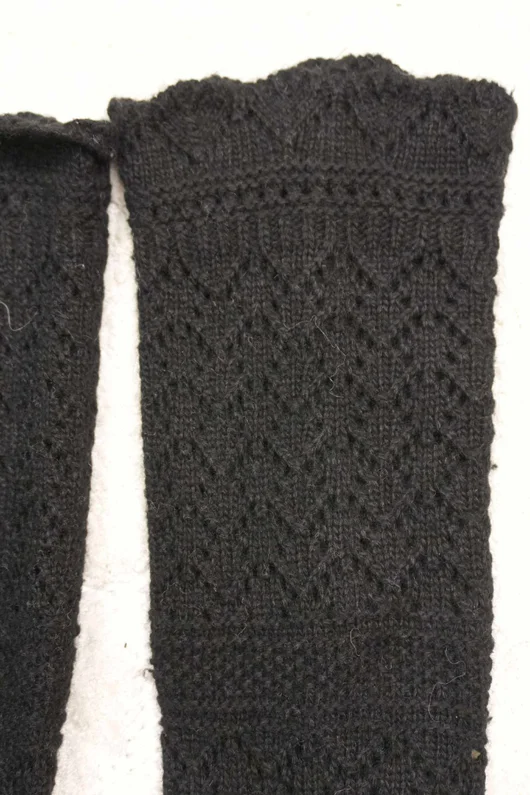 Pointelle Knit Slouch Socks Black